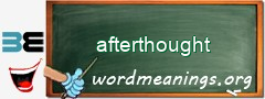 WordMeaning blackboard for afterthought